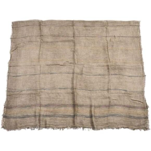 Unisex Soft Scarf Cotton Linen Lightweight Khaki - Picture 3 of 5